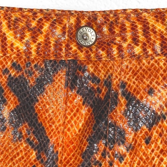 Gothic Red Faux Snake print Pants. - Picture 5 of 5